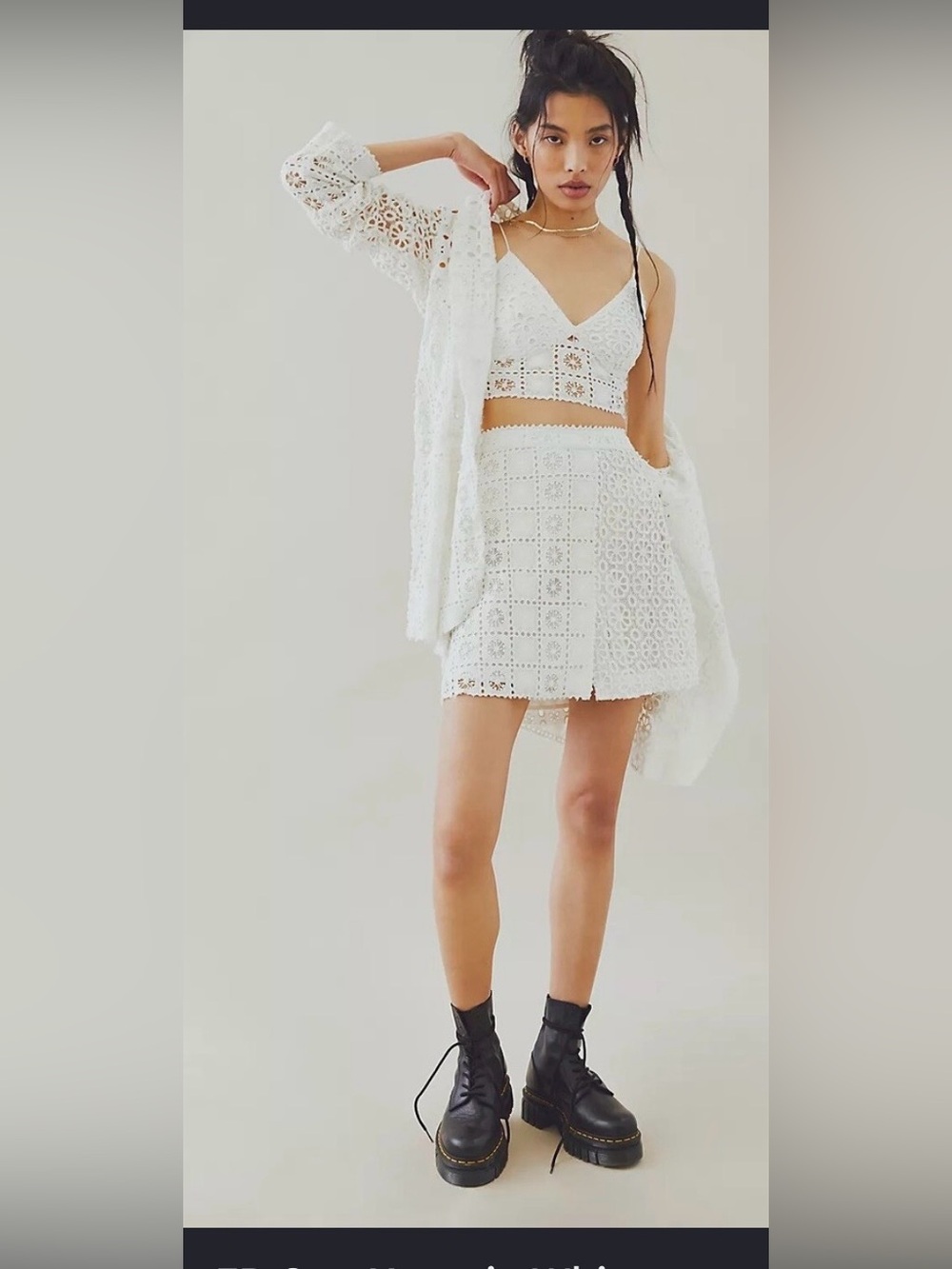 White Crochet Mini Set - Women's Summer Set